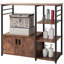 Étagère de cuisine avec armoire de rangement et 4 tablettes à 4 niveaux, chêne foncé-1038310920