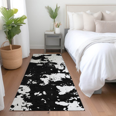 Premium Machine Washable Prisco Black Rug