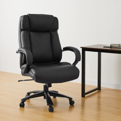 Big and Tall Desk Chair with Padded Armrest and Adjustable Seat - Supports up to 500lbs