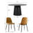 4 - Person Dining Table Sets With Round Table & 4 Upholstered Chenille Chairs-1869284089
