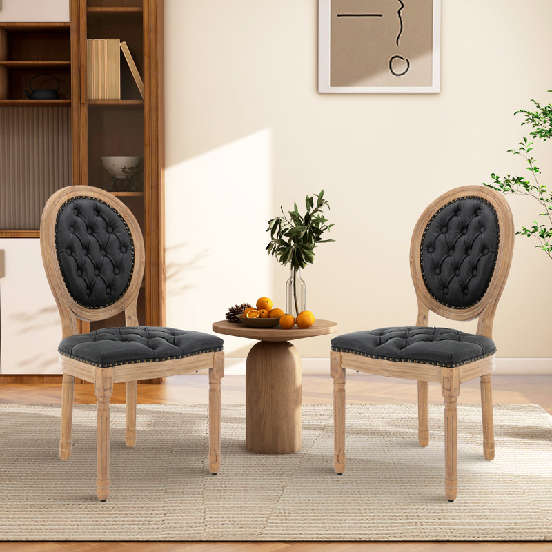 Chaise de salle à manger en cuir, Noir