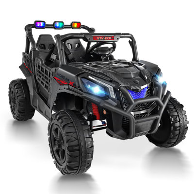 24 Volt Ride On Toys Truck, 2 Seater 2WD/4WD Switchable Off-Road Truck Ride On Buggy Car W/Remote Control