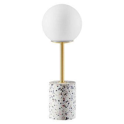 Logic Terrazzo Table Lamp In White
