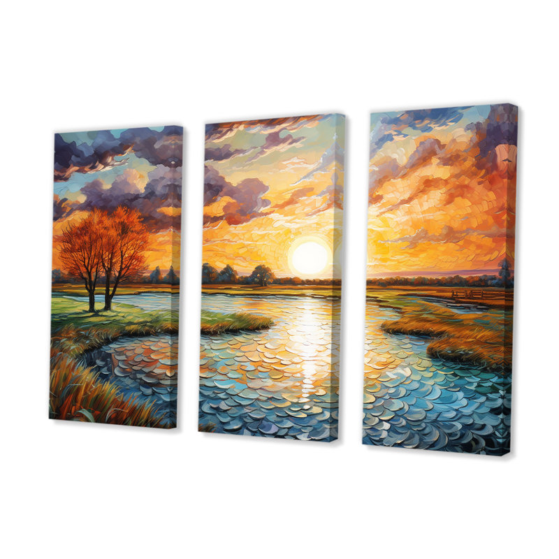 "Sunrise Country Charm" par Vincent, Toile tendue, H 32 po x l 48 po x P 1 po