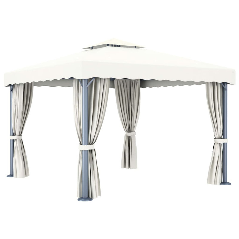 Onekama 1.1m x 3m Metal Patio Gazebo, Light Grey