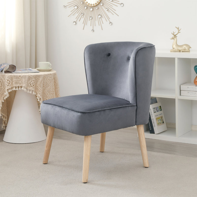 Jazlynn Upholstered Wingback Chair, Grey