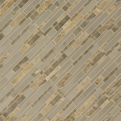 Interlocking 12 in. x 12 in. Metal Stone Glass Blend Mosaic Wall Tile