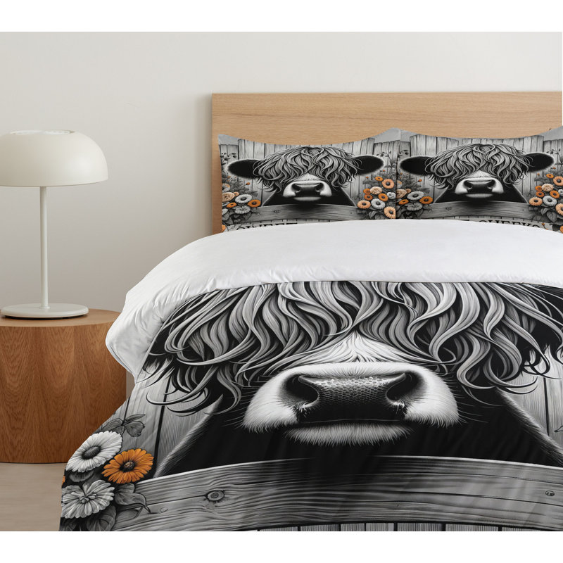 Rustic Duvet Cover, California King Duvet Cover + 2 Standard Shams