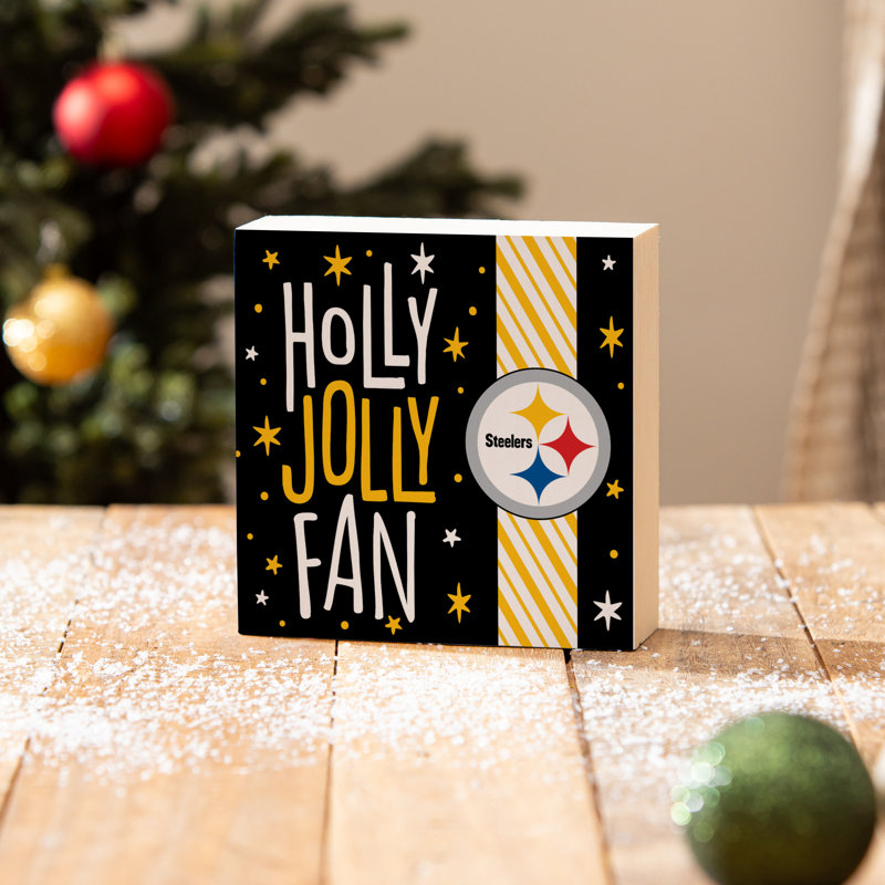 Plaque murale de Noël en bois Pittsburgh Steelers