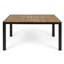 Élégante table de salle à manger - bois et fer, 59,3L x 35,5W 30H pouces, dessus à finition renversée, plateau de table à pieds noirs,