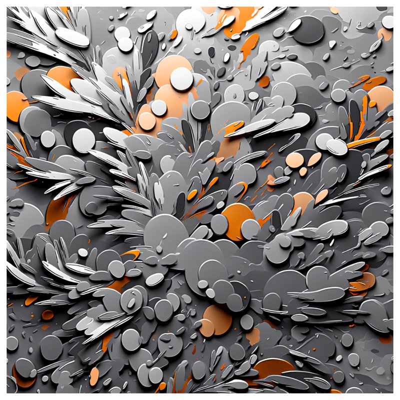 Gray Orange Circles Abstract Comforter, Twin Extra Long