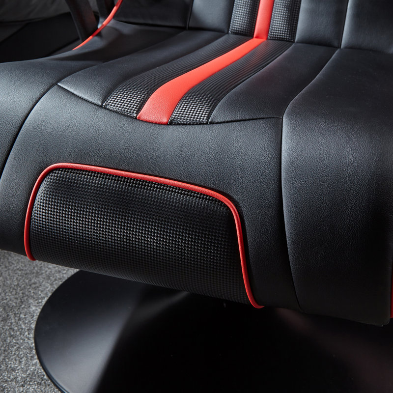 Inbox Zero Swiveling PC & Racing Game Chair with Built-in Speakers in Black