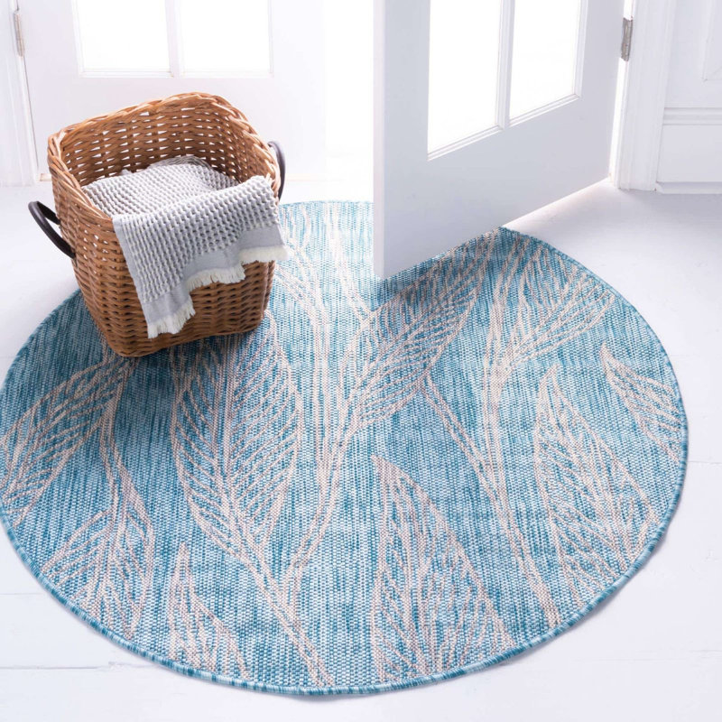 Outdoor Kona Area Rug Sea Color, Round 4'