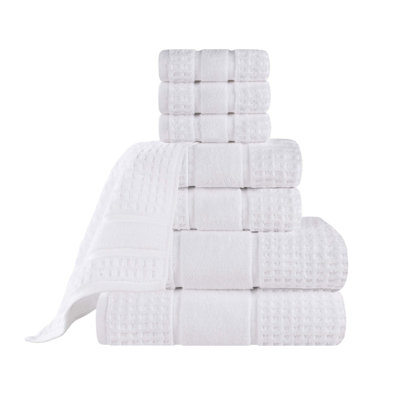 Hisela 3-Piece Waffle Cotton Towel Set