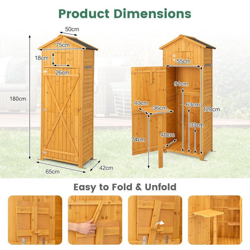 Avirk 5 ft. 5 in. W x 4 ft. 2in. D Tool Shed