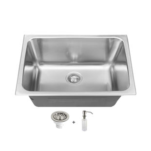 24'' L Single Bowl Stainless Steel Kitchen Sink