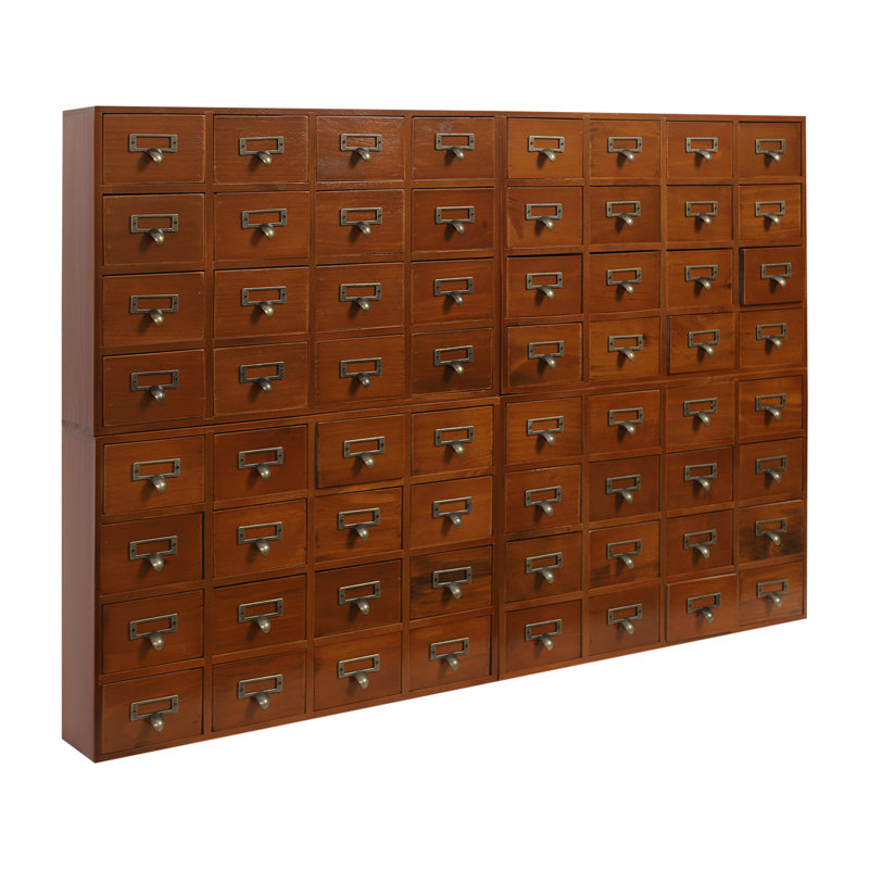 64-Drawer Desk Organizer Set, Brown