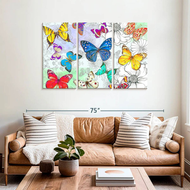 Papillons à fleurs Brampt, H 36 po x l 57 po