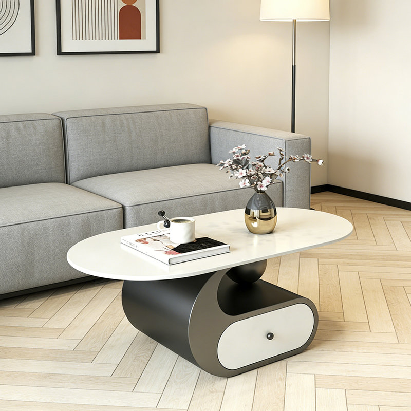1 table basse simple avec rangement, H 15,74 po x L 39,37 po x l 21,65 po, Blanc