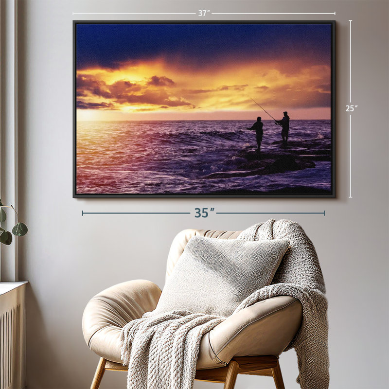 Sunrise Fishing Canvas Print, 25" H x 37" W