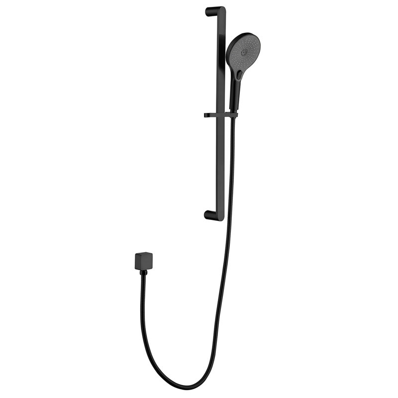 Matte Black Handheld Shower Including 59-Inch Hose And 28-Inch Slide Bar, Stainless Steel Formulated, Adjustable For Custom Height Setting, Vigorous Water Flow Operation, Nozzles Clear Outlet