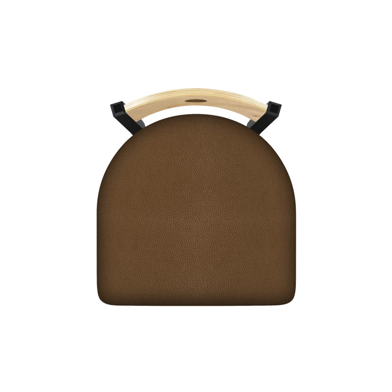 Tabouret pivotant Voltaire, 25, Noir froissé, Siège Rein Thatch / finition érable naturel
