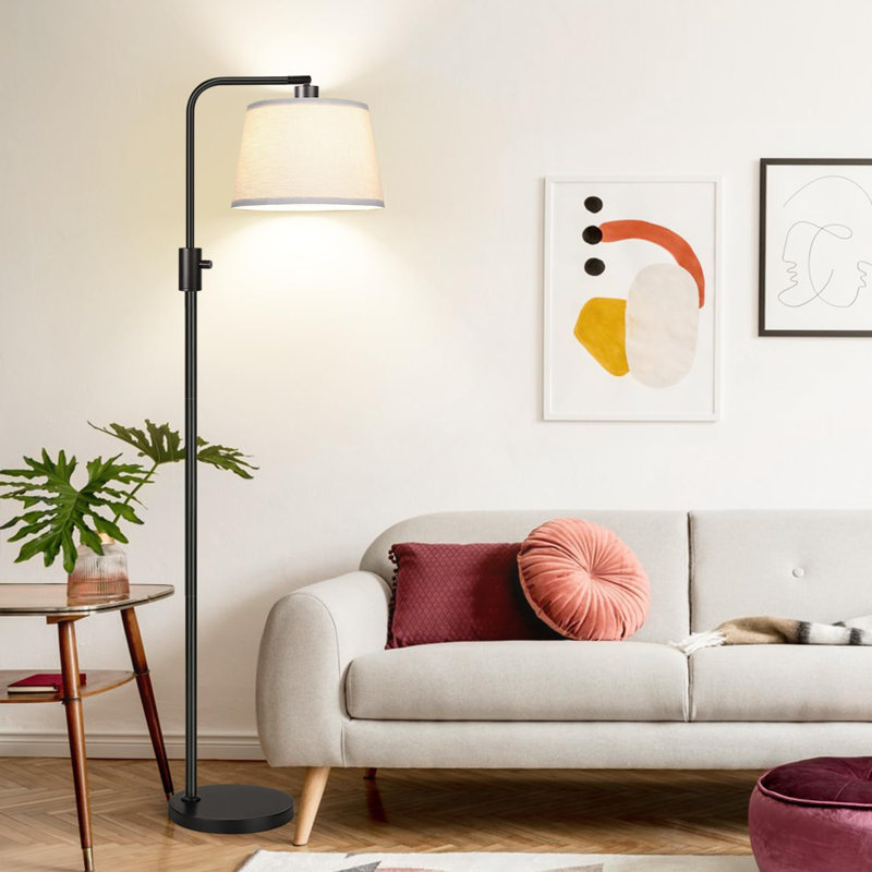 Dimmable Floor Lamp, 1000 Lumens LED Edison Bulb Included,Black