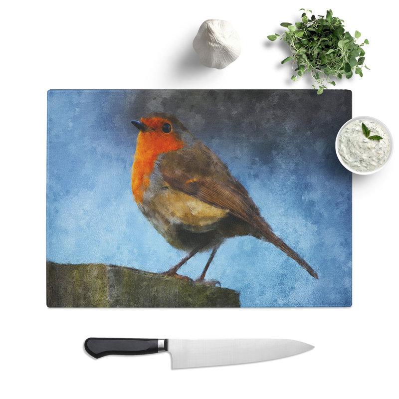 Robin Bird Vol.2 Painting Chopping Board, 0.4cm H x 20cm W x 28.5cm L