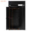 Lit mezzanine simple en bois massif avec bureau, armoire, meuble de rangement, éclairage DEL contrôlé par application et ports USB, noir et rouge-531253751-531253754
