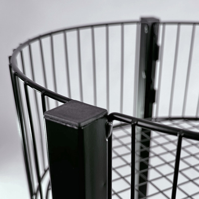 Three-Tiered Large Black Wire Bin