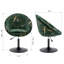 Fauteuil Papasan pivotant en velours Pilcher "W-2065442072