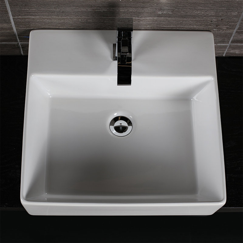 Aquamedia 18.88 in. L Bathroom Sink, Single Hole Faucet