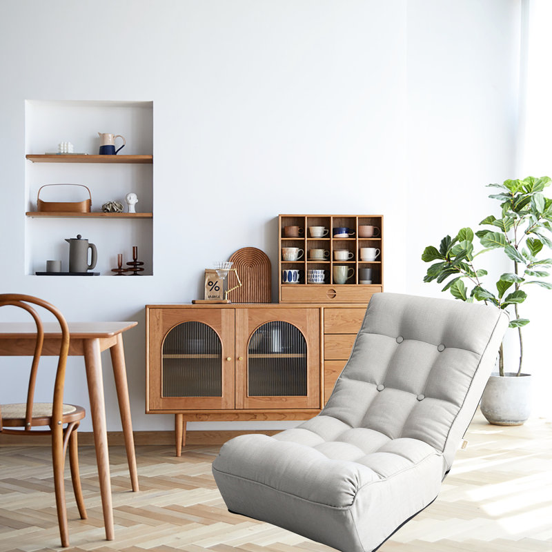 Lazy Chair For Room - Chambre à coucher inclinable et réglable en lin gris multifonctionnel et confortable
