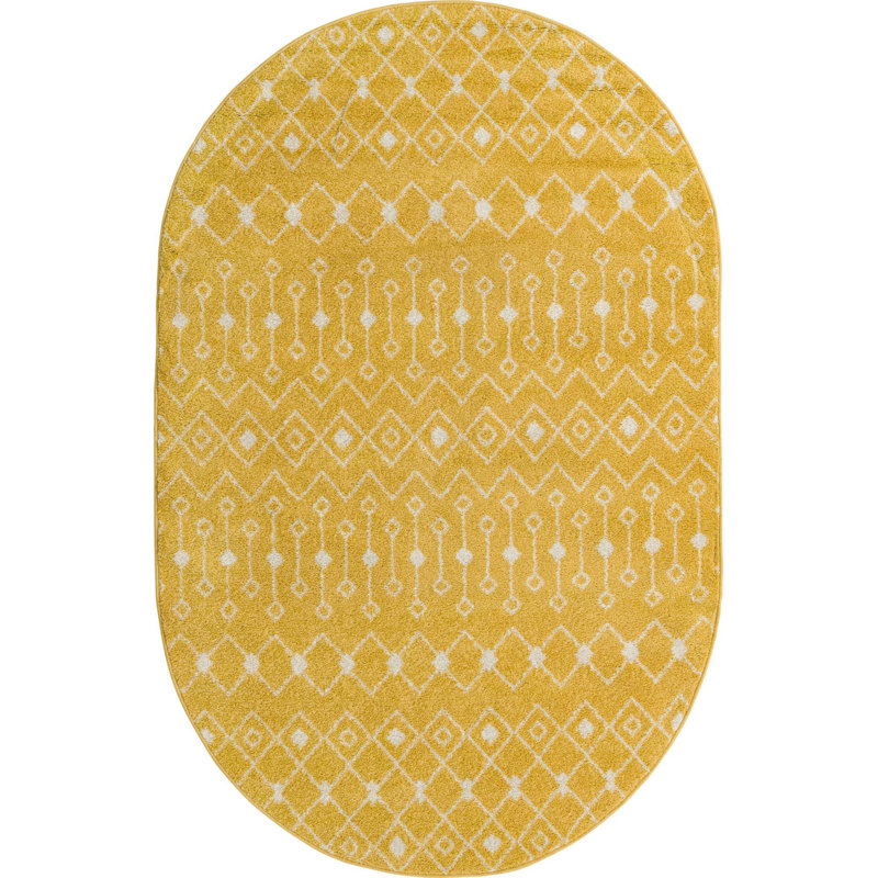Geometric Indoor Rug, Oval 5'3" x 8'