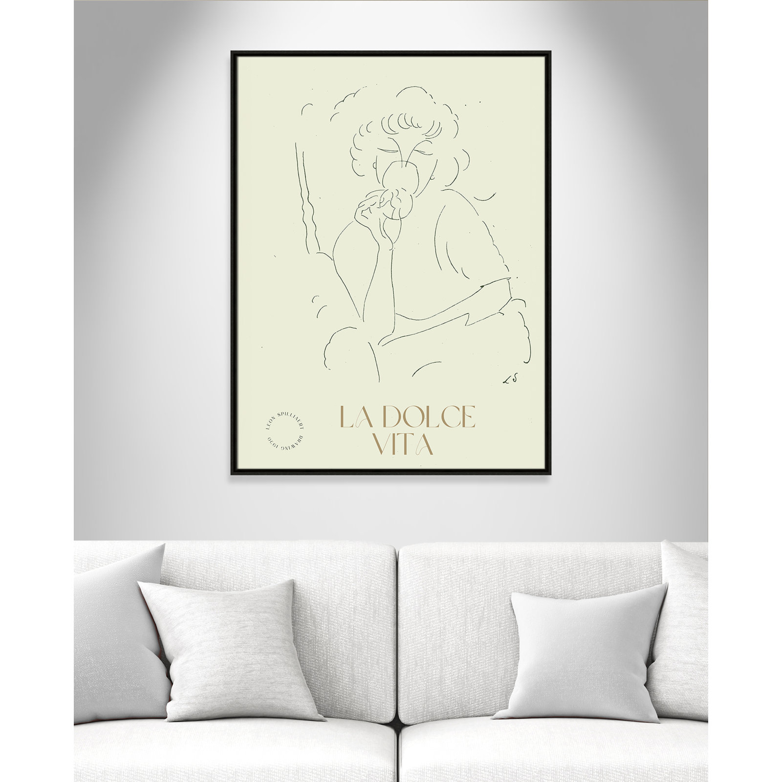 Dottie "La Dolce Vita" Print, 41.5" H x 31.5" W, Espresso