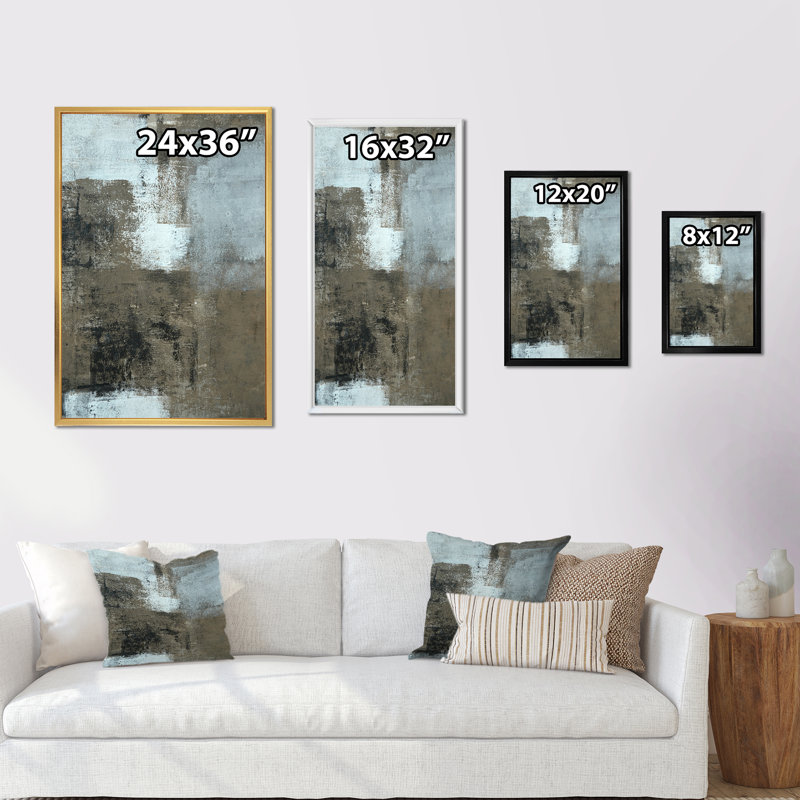 «Gray Meets Brown Abstract Art», reproduction d'art moderne et contemporaine sur toile, H 12 po x l 8 po x P 1 po