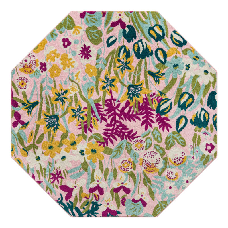 Holle Floral Indoor Rug, Octagon 7'1" x 7'1"