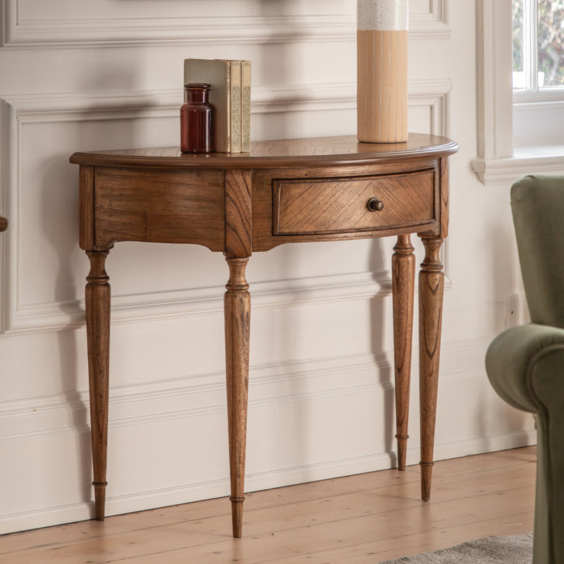 Cleston 92.5cm Solid Wood Top Console Table, Light Brown