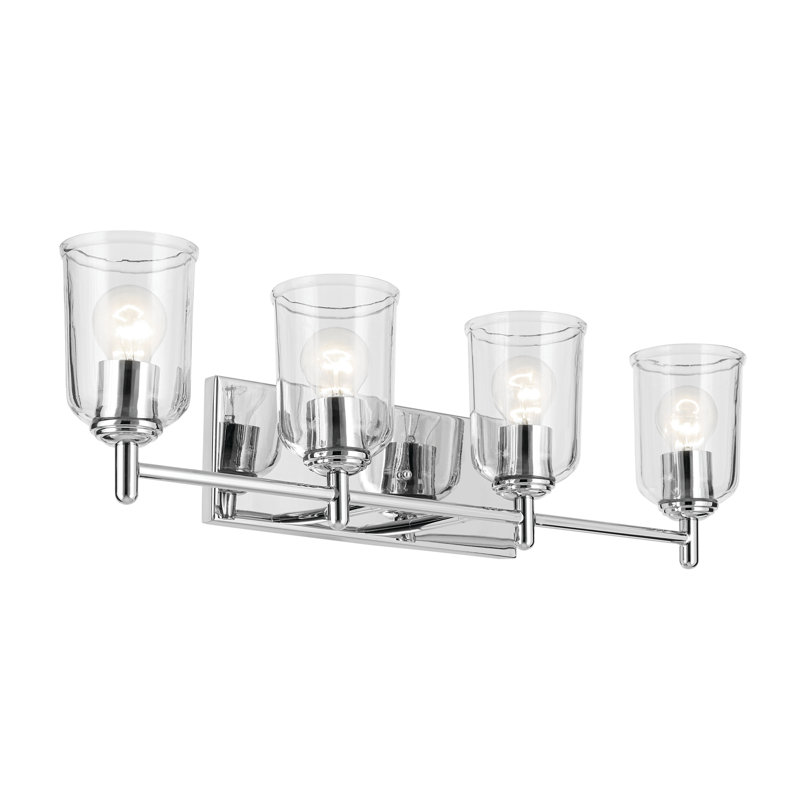 29.75" 4-Light Vanity Light with Clear Glass, Chrome