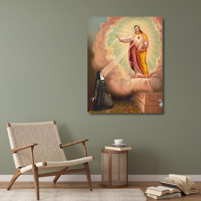 «Aparition, Sacred Heart of Jesus» par MuseumPrints - Art mural sur toile tendue avec châssis, H 40 po x l 28 po
