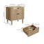 57cm Wide Bedside Table Wood Nightstand 2-drawers-138409956
