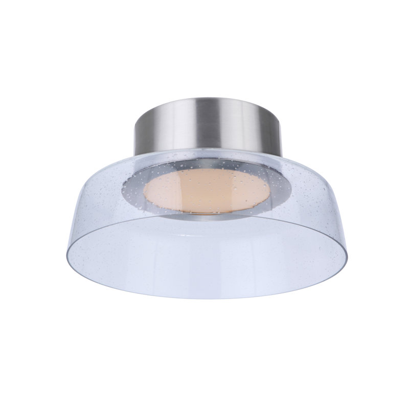 Plafonnier semi-encastré 1 lumière DEL Talisha, H 6 po x l 12,5 po x P 12,5 po, Nickel