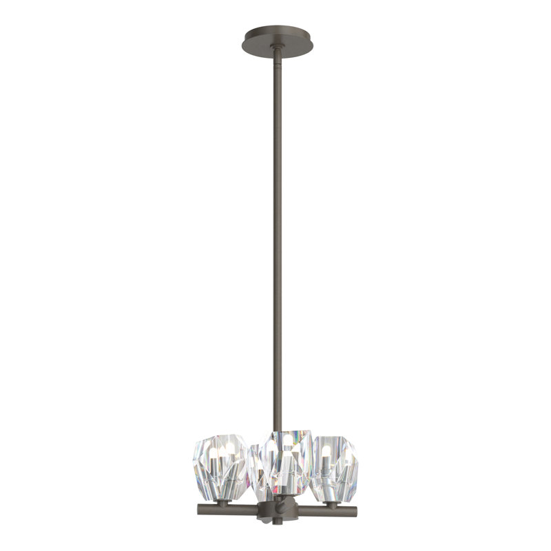 Gatsby 4 - Light Shaded Classic/Traditional Chandelier with Crystal Accents, Dark Smoke
