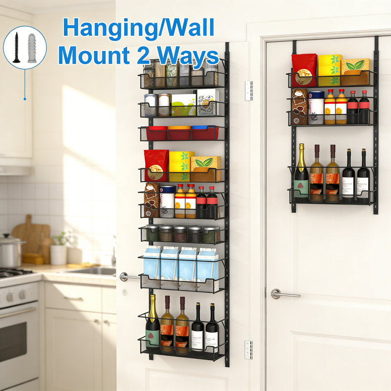 Over-the-Door Spice Rack, Black