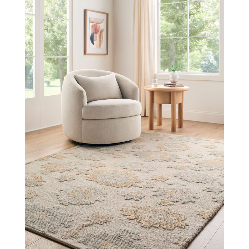 Baku Handmade Area Rug, Beige/Taupe/Mustard, Rectangle 2' x 3'