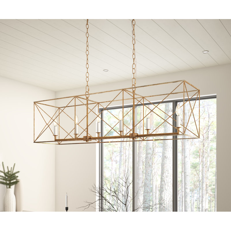 6-Light Bulbs Candle-Style Chandelier with Adjustable Chain and UL Safety Certification