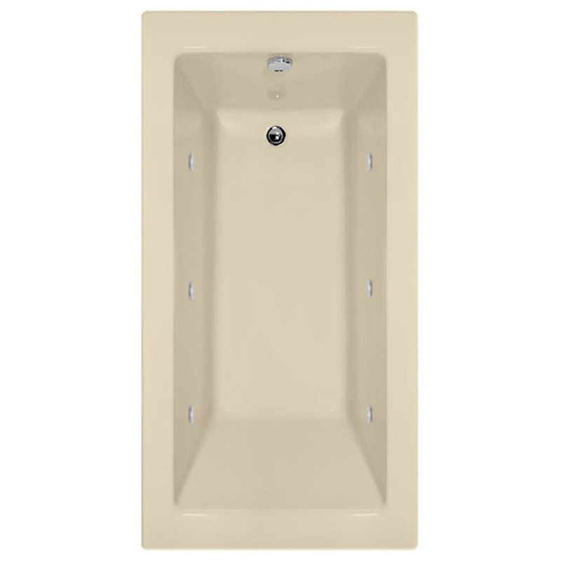 Sydney 60'' L Whirlpool Bathtub, White, Right, Satin Nickel