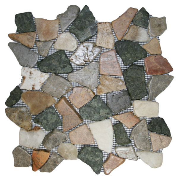 Wu Random Natural Stone Mosaic Autumn Tile Waterproof Matte Finish Ideal for Flooring - 1 Sq. Ft.