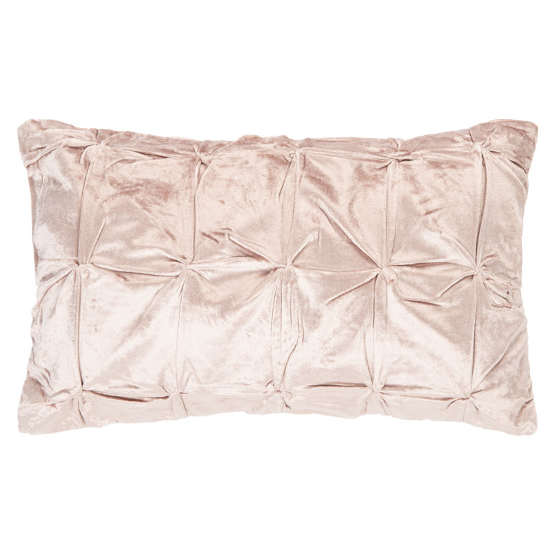 Blush Gold Pintuck Embellished Velvet Throw Pillow