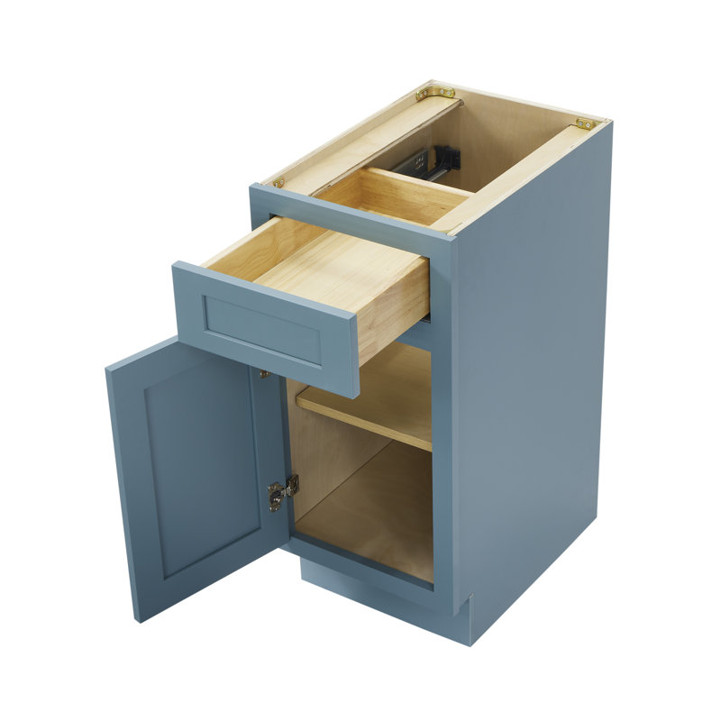 Base de meuble-lavabo simple Heyward, H 32,5 po x l 15 po x P 21 po, Bleu-vert